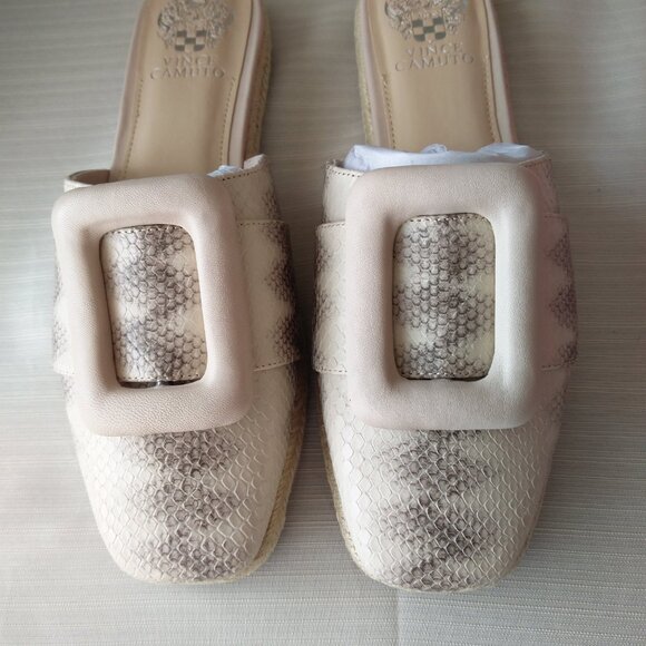 Vince Camuto Espadrille leather mule with buckle size 8.5 - Picture 3 of 5